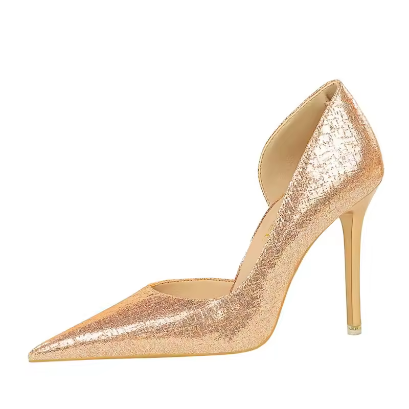 gold formal shoes for women
